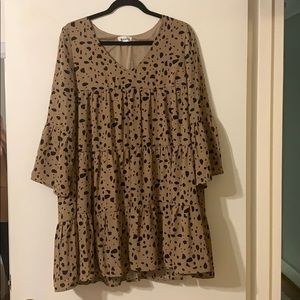 Leopard print shift dress
